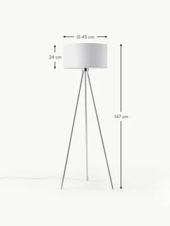 Westwing Collection Tripod Stehlampe Cella mit Stoffschirm