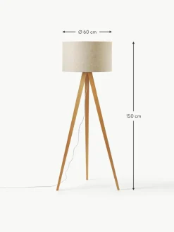 Westwing Collection Tripod Stehlampe Jake aus Massivholz