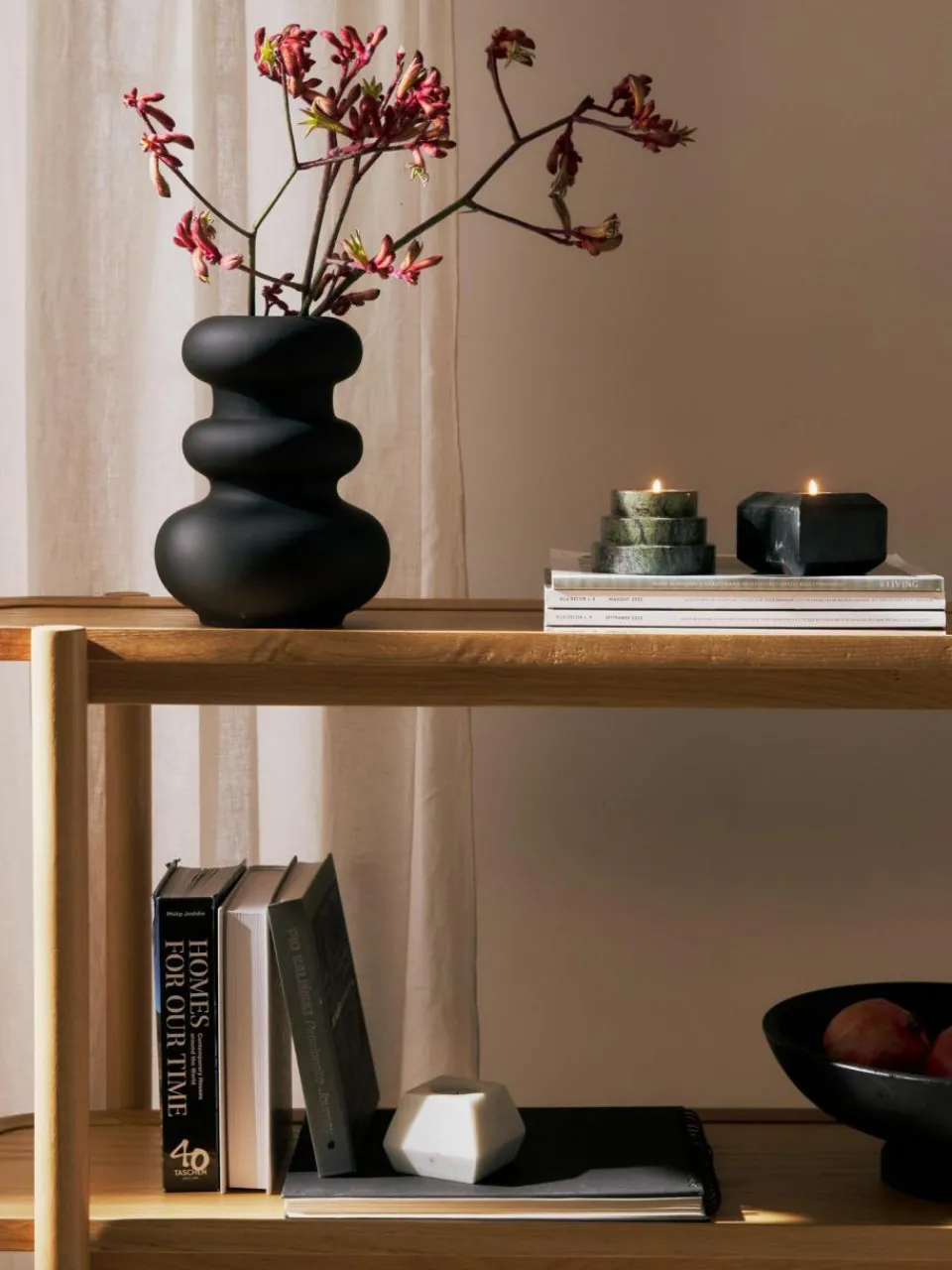Westwing Collection Vase Cathy aus Steingut, H 24 cm