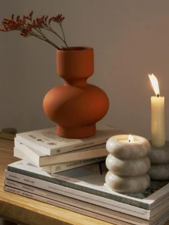 Westwing Collection Vase Elta aus Steingut, H 16 cm