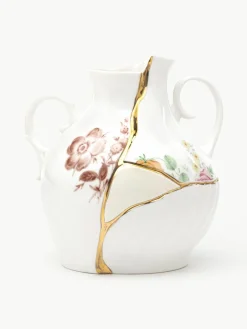 Seletti Vase Kintsugi aus Fine Bone China, H 19 cm