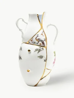 Seletti Vase Kintsugi aus Fine Bone China, H 32 cm