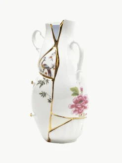 Seletti Vase Kintsugi aus Fine Bone China, H 32 cm