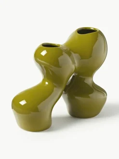 Westwing Collection Vase Madhuri aus Steinzeug, H 25 cm