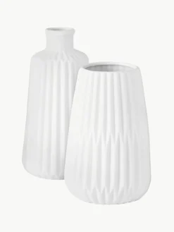 Westwing Vasen Esko mit Rillenrelief, 2er-Set