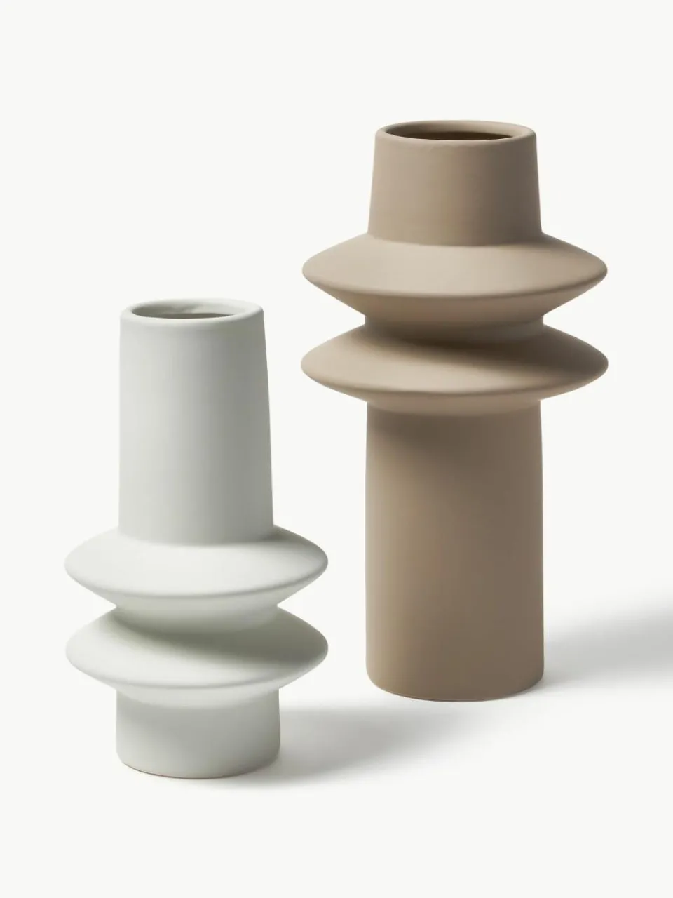 Westwing Collection Vasen Isen aus Steingut, 2er-Set