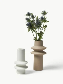 Westwing Collection Vasen Isen aus Steingut, 2er-Set