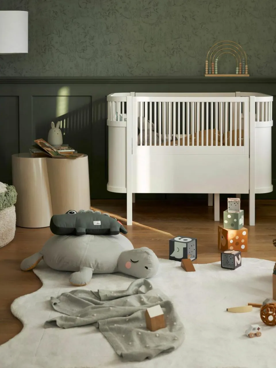 Kinder Sebra Verlängerbares Babybett Baby & Junior aus Birkenholz, 70 x 110/150 cm