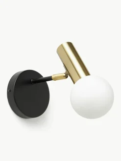 Westwing Collection Verstellbare Wandleuchte Wilson mit Glasschirm
