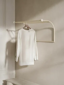 Westwing Collection Wandgarderobe Disa mit Travertinhaken