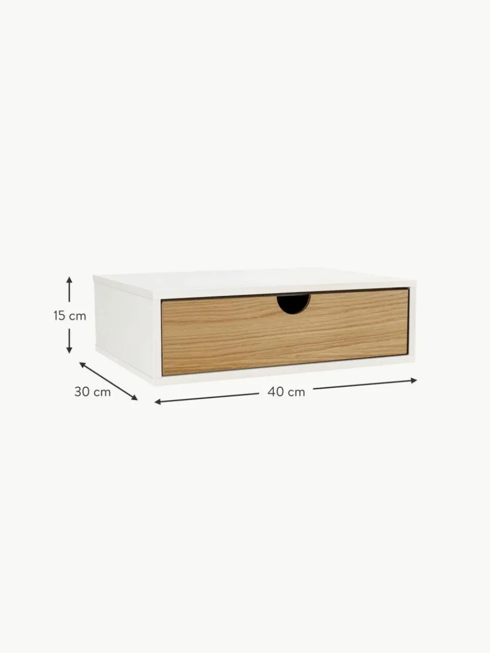 Westwing Wand-Nachttisch Farsta mit Schublade