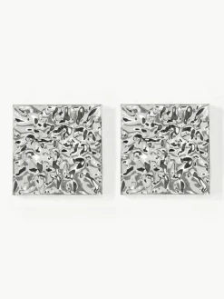 Westwing Collection Wandobjekt Splash mit gehämmerter Oberfläche, 2 Stück