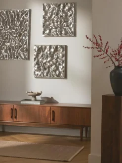 Westwing Collection Wandobjekt Splash mit gehämmerter Oberfläche, 2 Stück