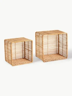 Nordal Wandregale Zeya aus Rattan, 2er-Set