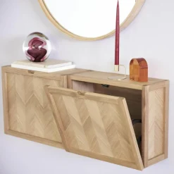 Hübsch Wand-Schuhschrank Herringbone aus Eichenholz