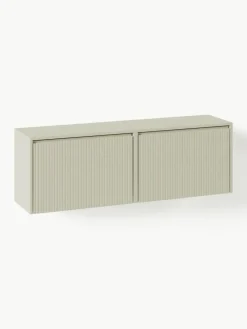 Westwing Collection Wand-Schuhschrank Shea mit Klappfächern und geriffelter Front