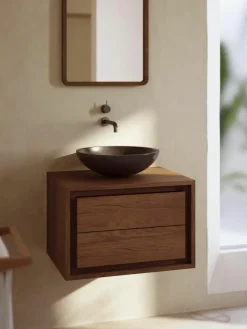 Westwing Waschbeckenunterschrank Kenta aus Teakholz
