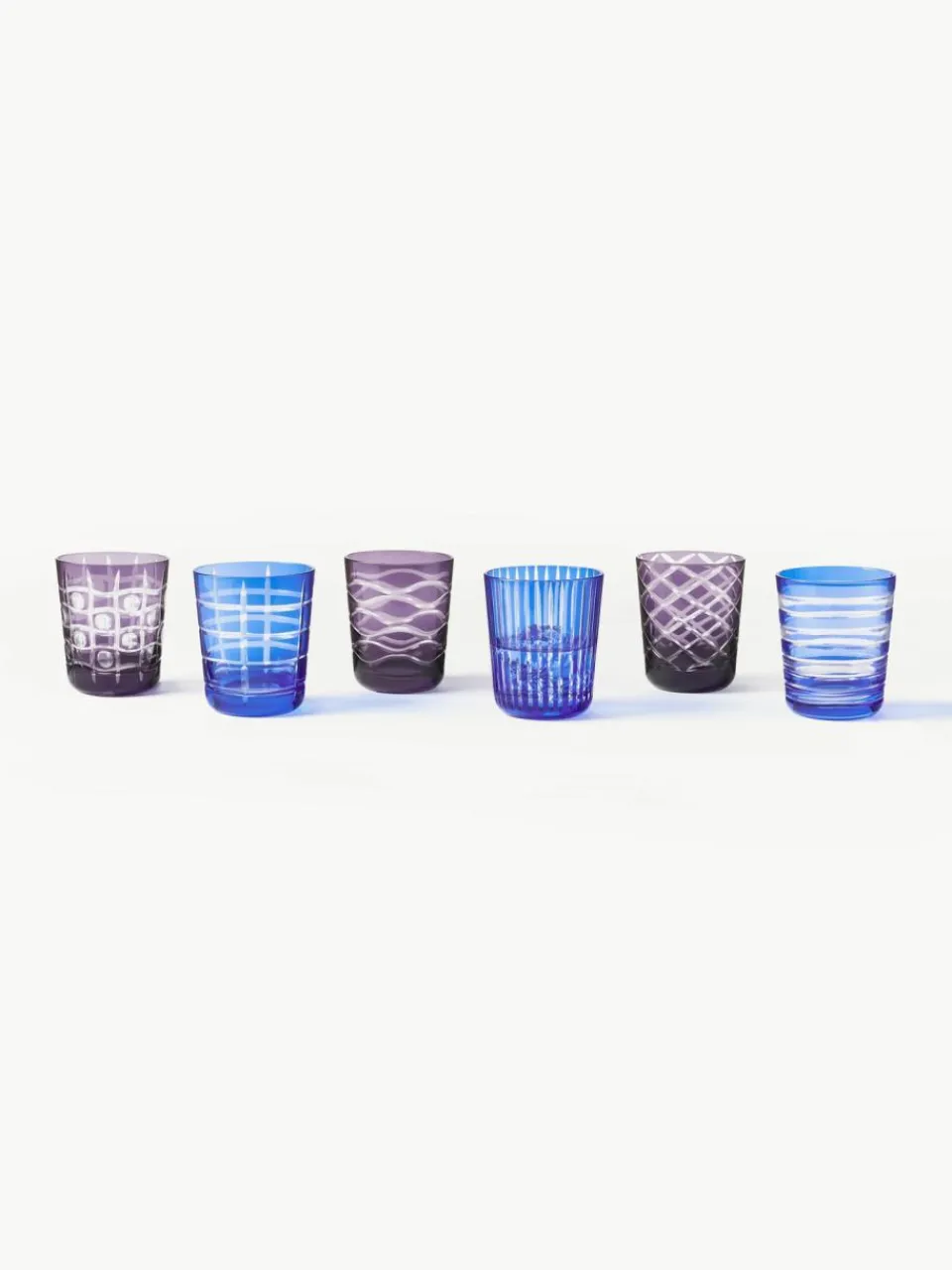 Pols Potten Wassergläser Cobalt, 6er-Set