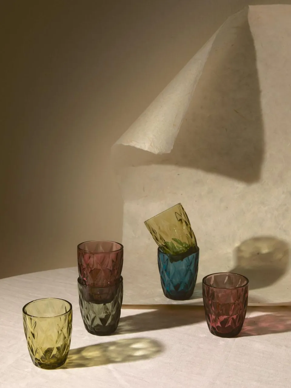 Westwing Collection Wassergläser Colorado mit Strukturmuster, 4 Stück
