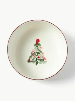 Westwing Collection Weihnachtliche Schälchen Eve aus Porzellan, 4 Stück