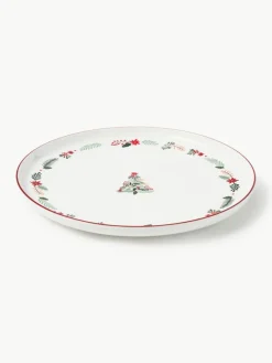 Westwing Collection Weihnachtliche Servierplatte Eve aus Porzellan