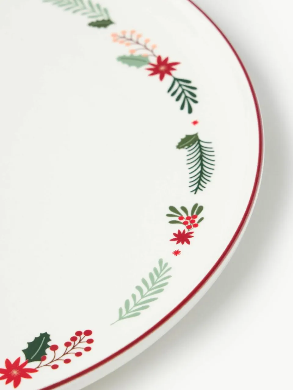 Westwing Collection Weihnachtliche Servierplatte Eve aus Porzellan