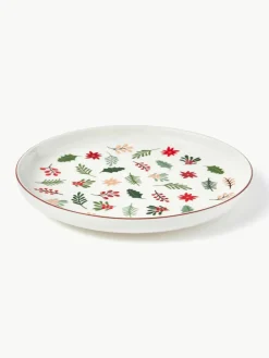 Westwing Collection Weihnachtliches Geschirr-Set Eve aus Porzellan, 4 Personen (12-tlg.)