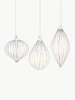 Bizzotto Weihnachtsbaumanhänger Stripe Trans, 12er-Set