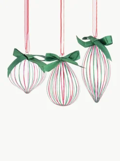 Bizzotto Weihnachtsbaumanhänger Stripe Trans, 12er-Set