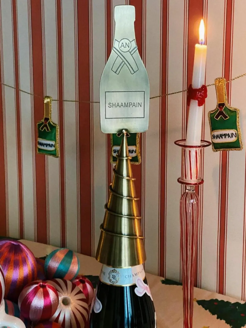Anna + Nina Weihnachtsbaumspitze Champagne aus Messing