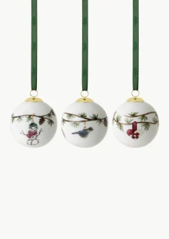 Kähler Weihnachtskugel Hammershøi aus Porzellan, 3er-Set