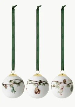 Kähler Weihnachtskugel Hammershøi aus Porzellan, 3er-Set