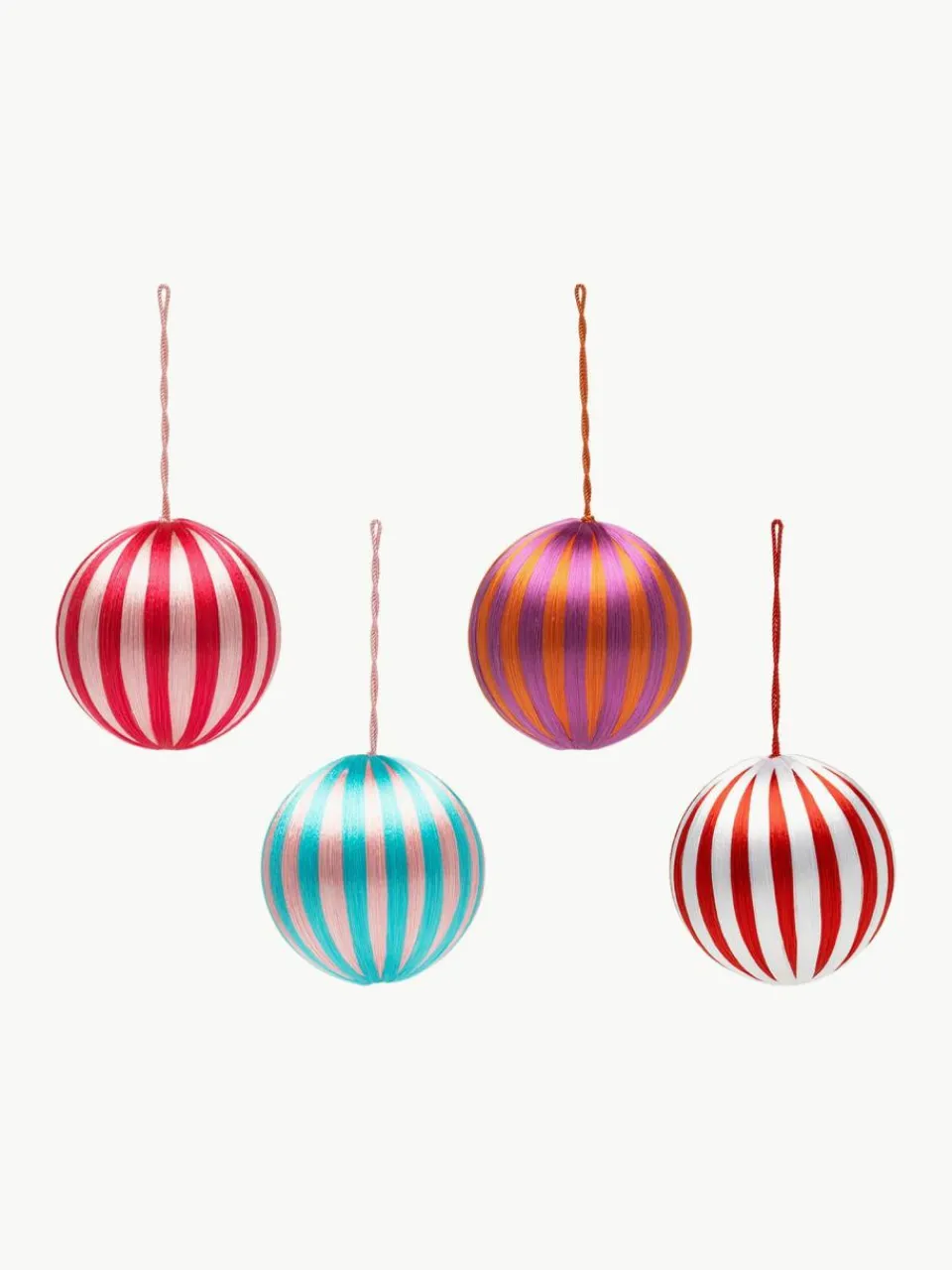Anna + Nina Weihnachtskugeln Corded, Ø 15 cm, 4er-Set