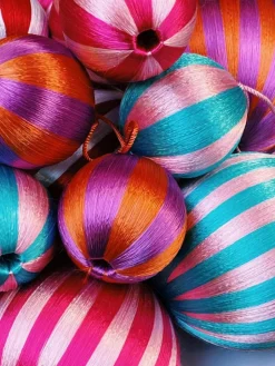 Anna + Nina Weihnachtskugeln Corded, Ø 15 cm, 4er-Set