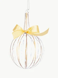 Bizzotto Weihnachtskugeln Stripe Trans, 6 Stück