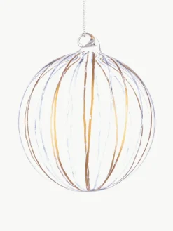 Bizzotto Weihnachtskugeln Stripe Trans, 8 Stück