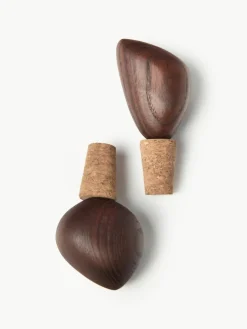 ferm LIVING Weinverschlüsse Cairn aus Eschenholz, 2er-Set