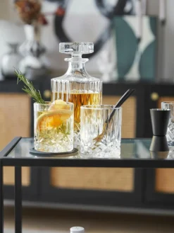 Westwing Collection Whisky-Set George mit Kristallrelief, 3-tlg.