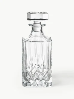 Westwing Collection Whisky-Set George mit Kristallrelief, 3-tlg.