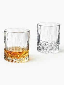 Westwing Collection Whisky-Set George mit Kristallrelief, 3-tlg.