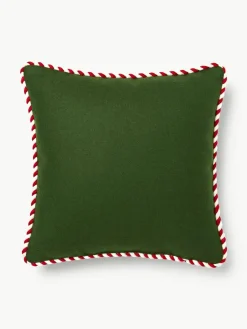 Westwing Collection Woll-Dekokissen Jova mit winterlichem Motiv