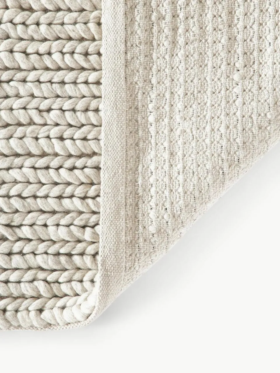 Westwing Collection Wollteppich Bruna mit geflochtener Struktur