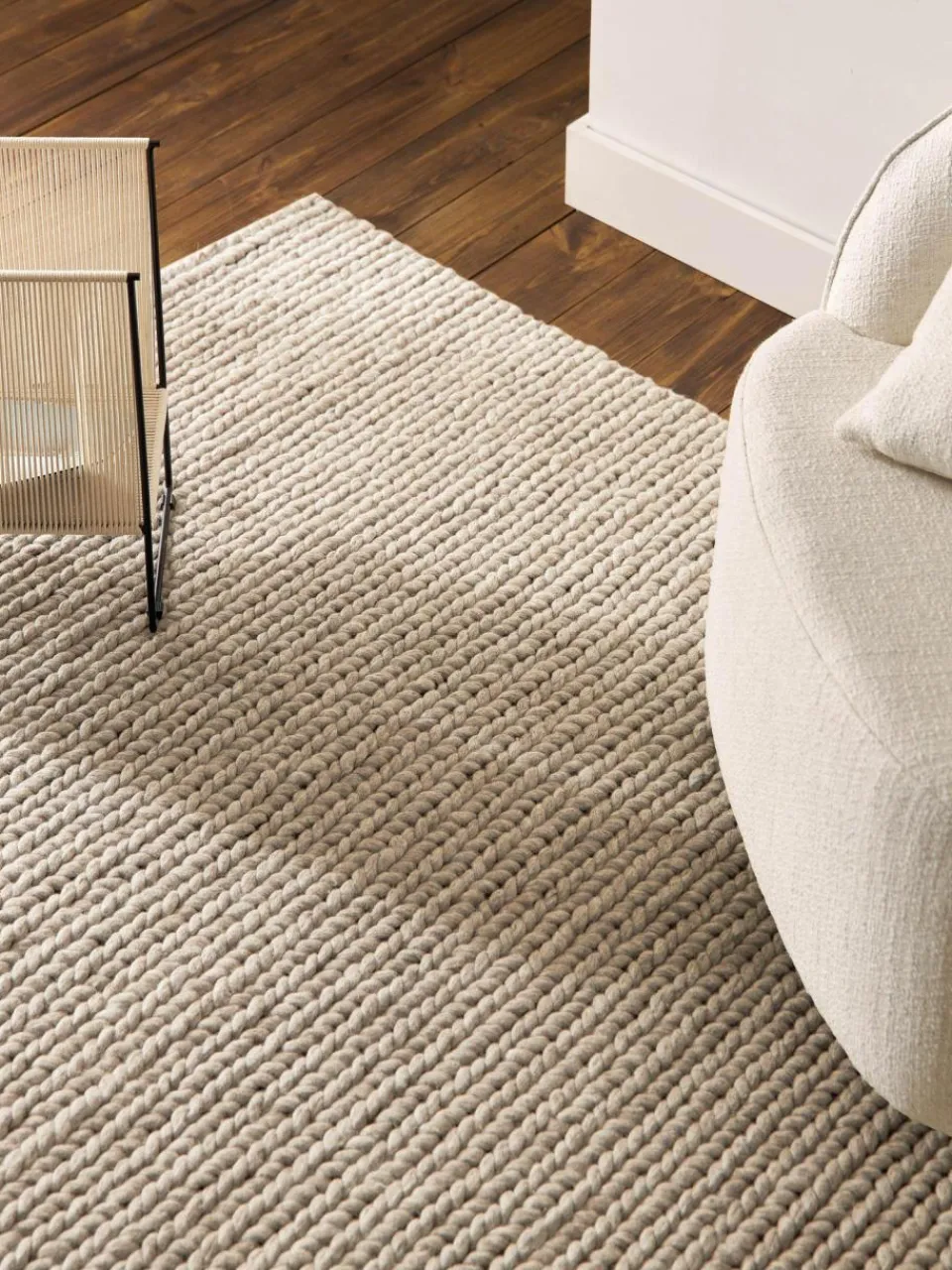 Westwing Collection Wollteppich Bruna mit geflochtener Struktur