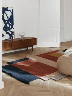 Westwing Collection Wollteppich Milla mit Fransen