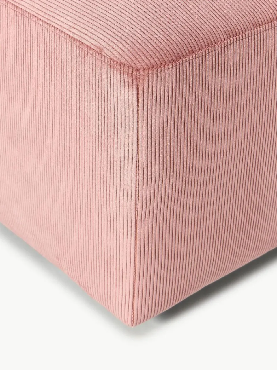 Westwing Collection XL-Hocker Melva aus Cord, B 116 x T 42 cm