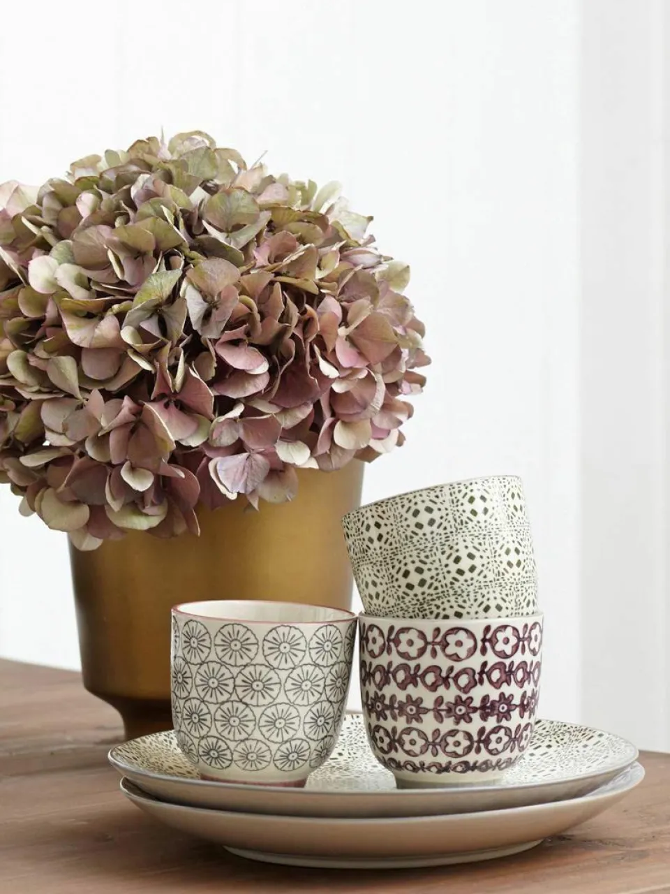 Bloomingville XS Becher Karine mit kleinem Muster, 4er-Set