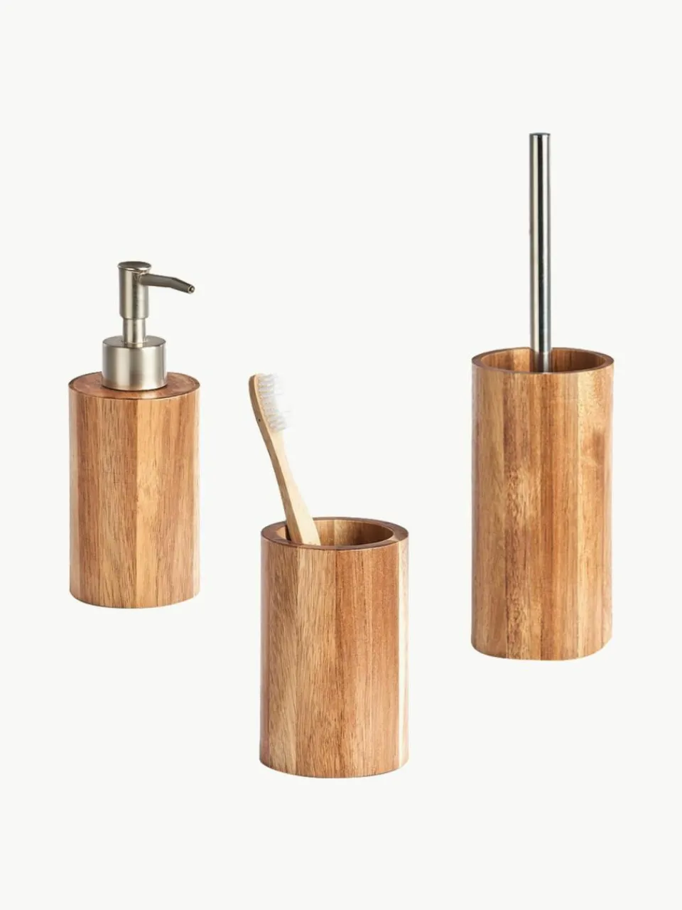 Westwing Zahnputzbecher Wood aus Akazienholz