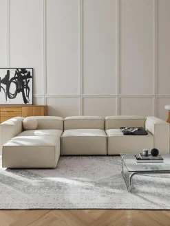Westwing Collection Modulares Sofa Lennon (4-Sitzer) mit Hocker (links/rechts)